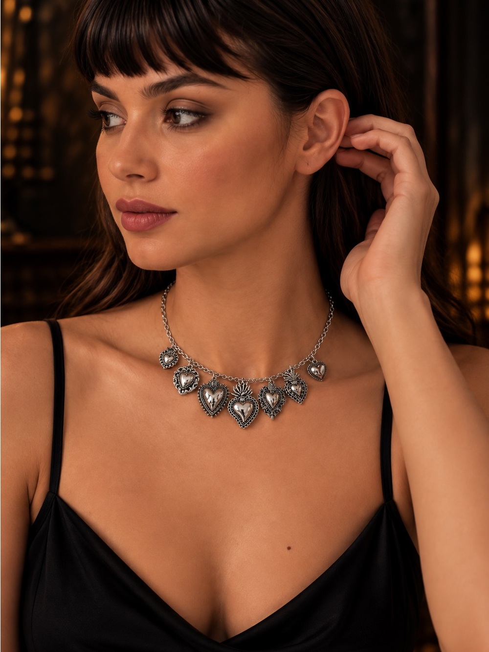 Silver Heart Charm Necklace